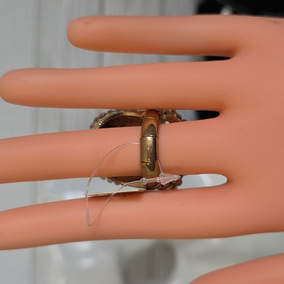 Wow! Statement Gold Pave Crystal Dome Skull Ring - Picture 9 of 10